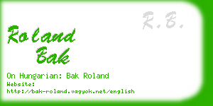 roland bak business card